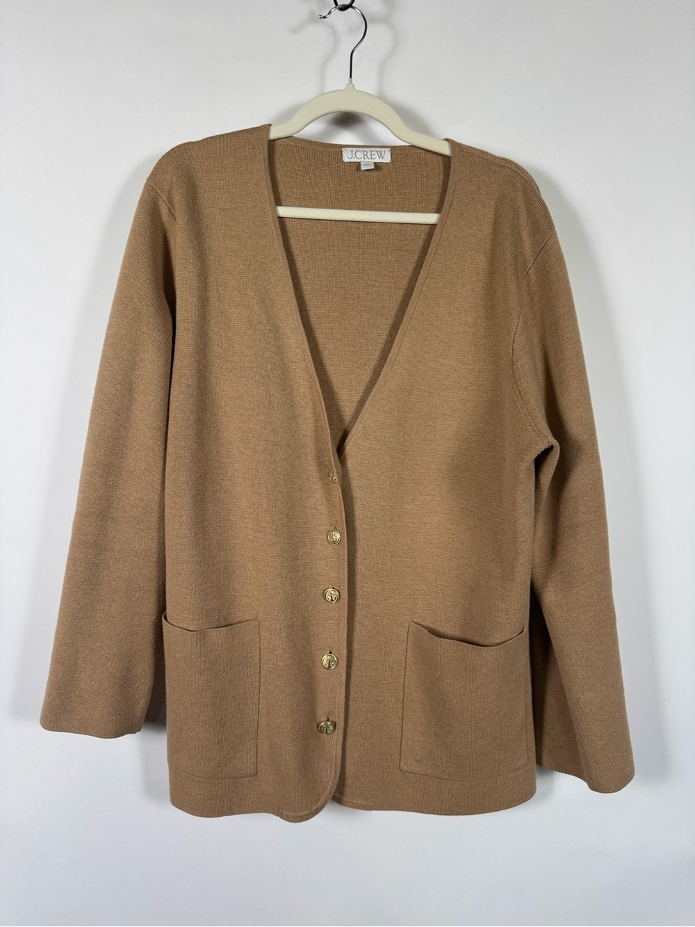 J. Crew Merino Wool Blend Sweater Blazer Cardigan Preppy Grandpa Academia Lg